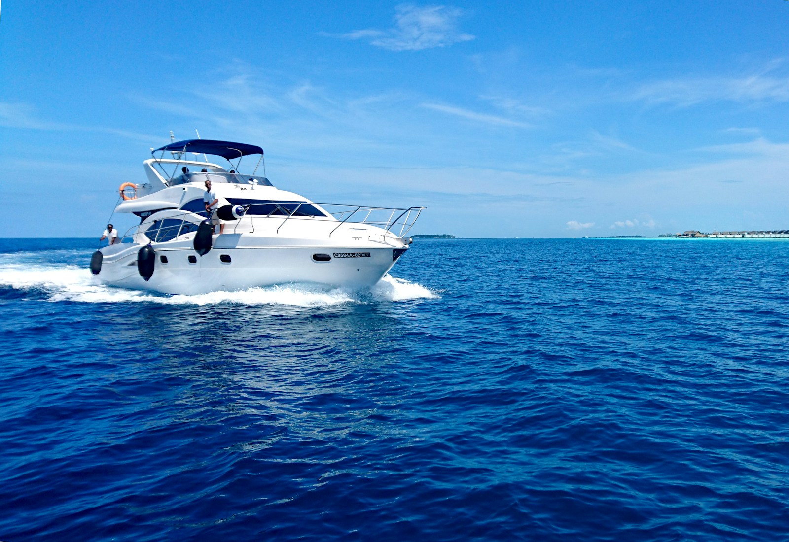 Patrol boat on open water